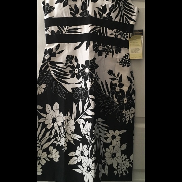 Donna Ricco Black White Floral Dress Sz 12P New - Picture 7 of 7